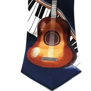 FRATELLO Handmade Ties GUITAR & Keyboard Neck Tie Music Lover 57" Long